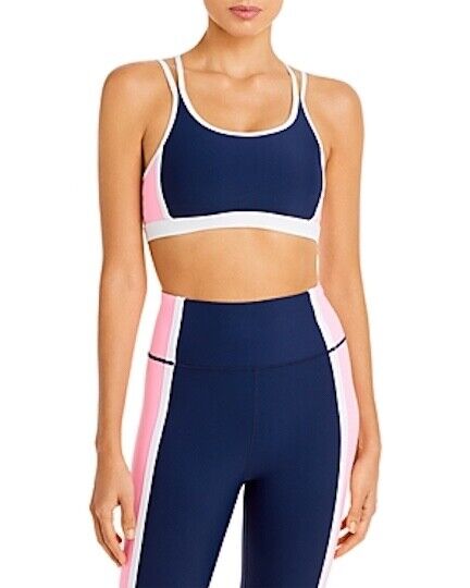 Aqua Womens Colorblock Fitness Sports Bra XS