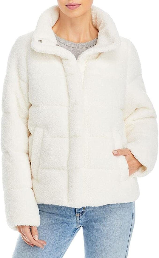 Bagatelle Womens Faux Fur Cold Weather Puffer Jacket White XL