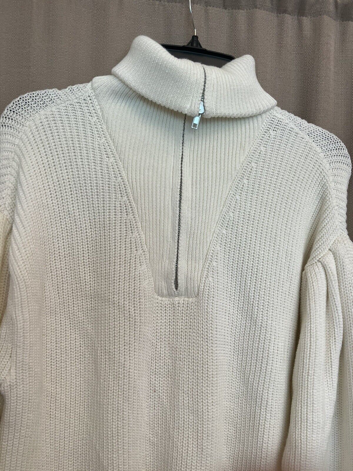 Aqua White Long Sweater $35