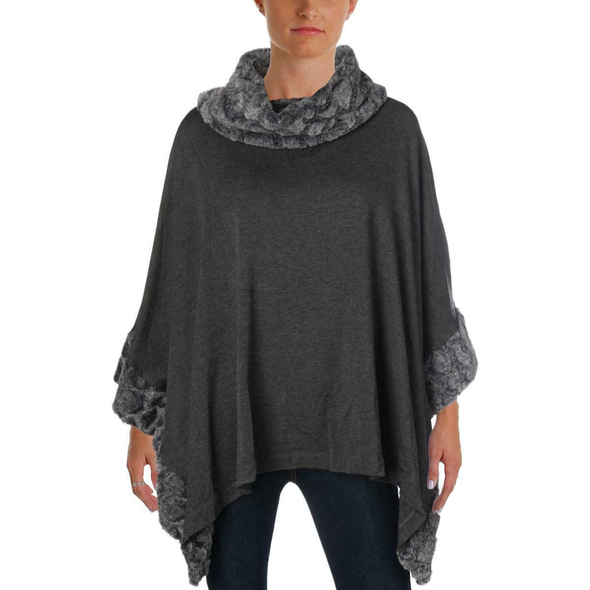 Capote SIAN PONCHO Grey Winter Fleece Pullover - Outlet Designers
