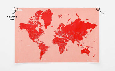 Palomar Crumpled World Map Color Coral