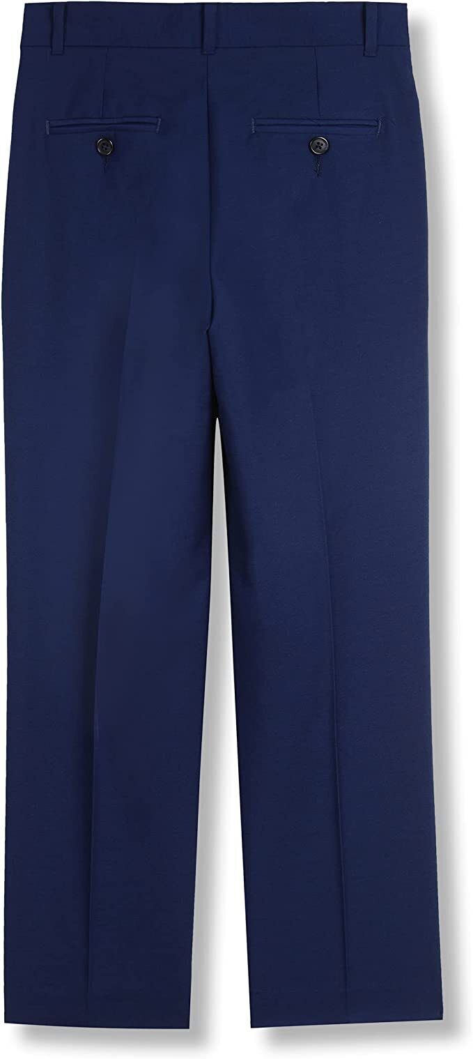 Calvin Klein Boys' Flat-Front Suit Dress Pant, Straight Leg Fit Hemmed Bottom 18