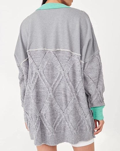 Free People Women’s Olympia Tunic Sweater Grey Combo XS