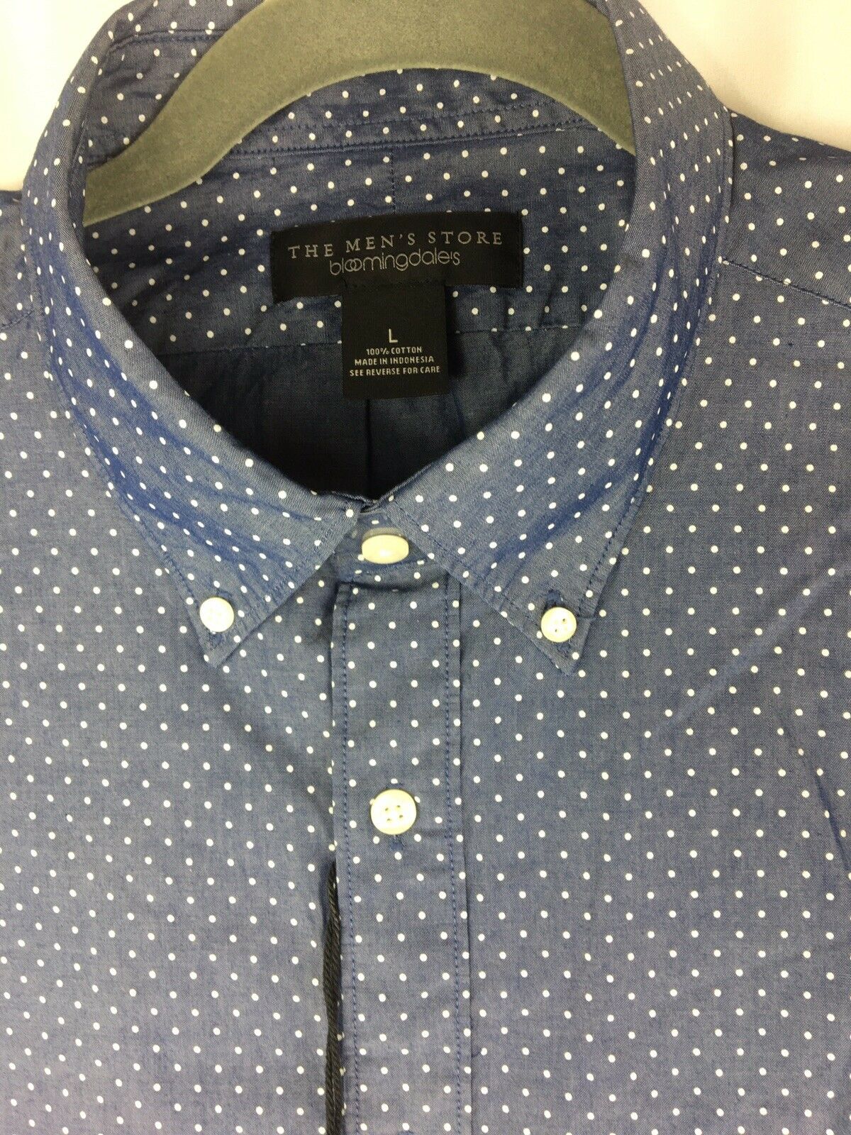 Bloomingdales The Men's Store Shirt V Neck Short Sleeve Navy Large - Outlet Designers