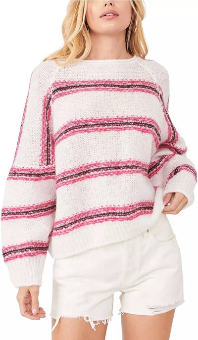 Free People Women’s Hockley Knit Stripe Sweater Evening Cream M