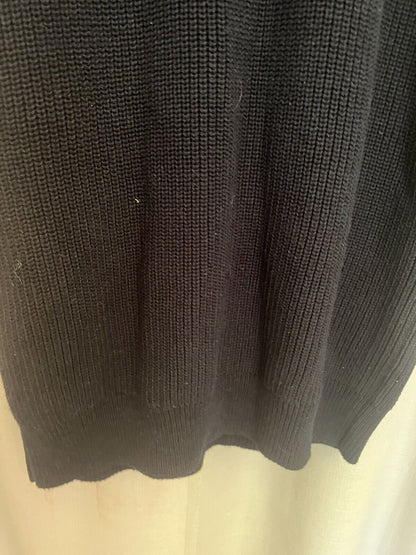 Aqua Black Sweater Long With Zipper S
