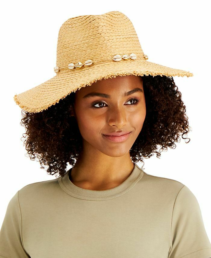INC Frayed-Edge Panama Hat With Shell Band, Created for Macy's
