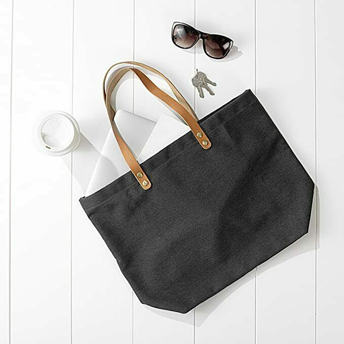 Cathy's Concepts Black Washed Canvas Tote Bag