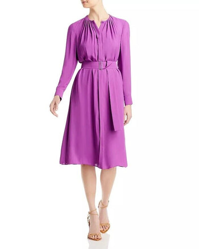 Hugo Boss Women's Dibanora Belted Dress Bright Purple 10