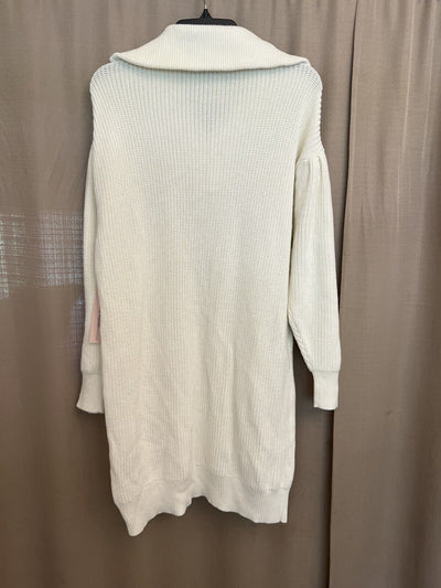 Aqua White Long Sweater $35