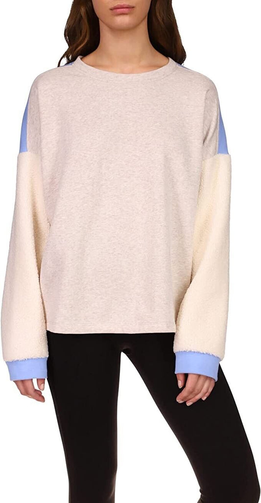 Sweat-shirt en polaire et tricot Sanctuary All The Feels Heather Moonlight XS 