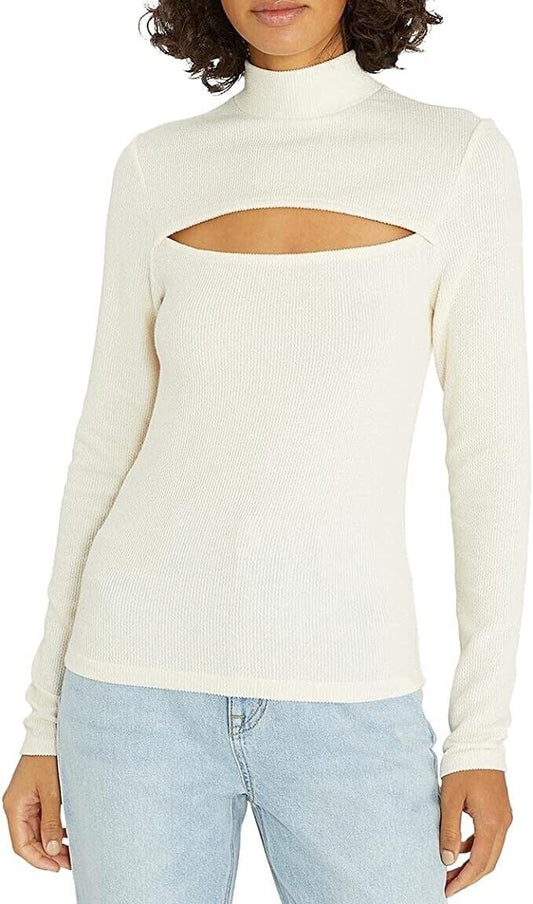 Pull côtelé à col montant Cut It Out pour femmes de Sanctuary, rose, S