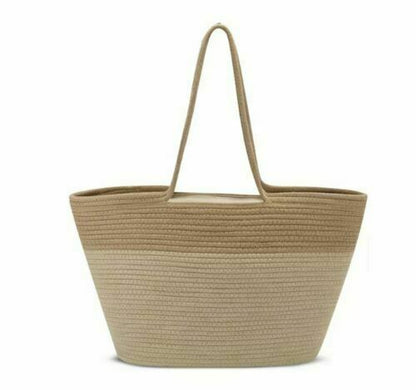 INC International Concepts Kasie Rope Women's Tote Beach Bag Twotone Natural