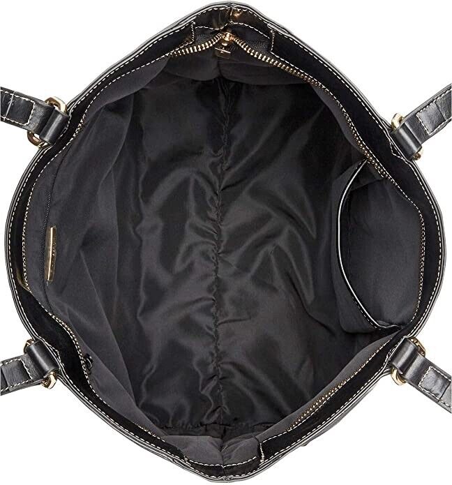 Giani Bernini Womens Faux Leather Shopper Tote Handbag Gray Large