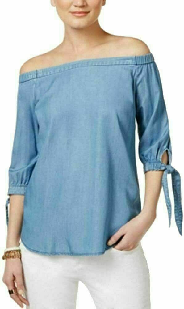 Inc International Concepts Off-the-shoulder Chambray Top 10