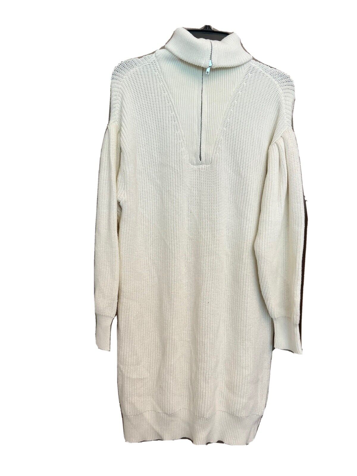 Aqua White Long Sweater $35