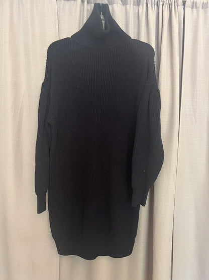 Aqua Black Sweater Long With Zipper S