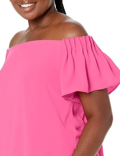 Trina Turk Women's Off The Shoulder Dress Pink S