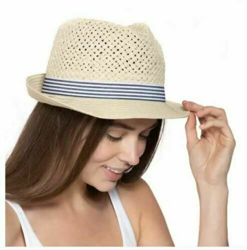 INC Open Braid Packable Adjustable Women's Fedora Hat Tan