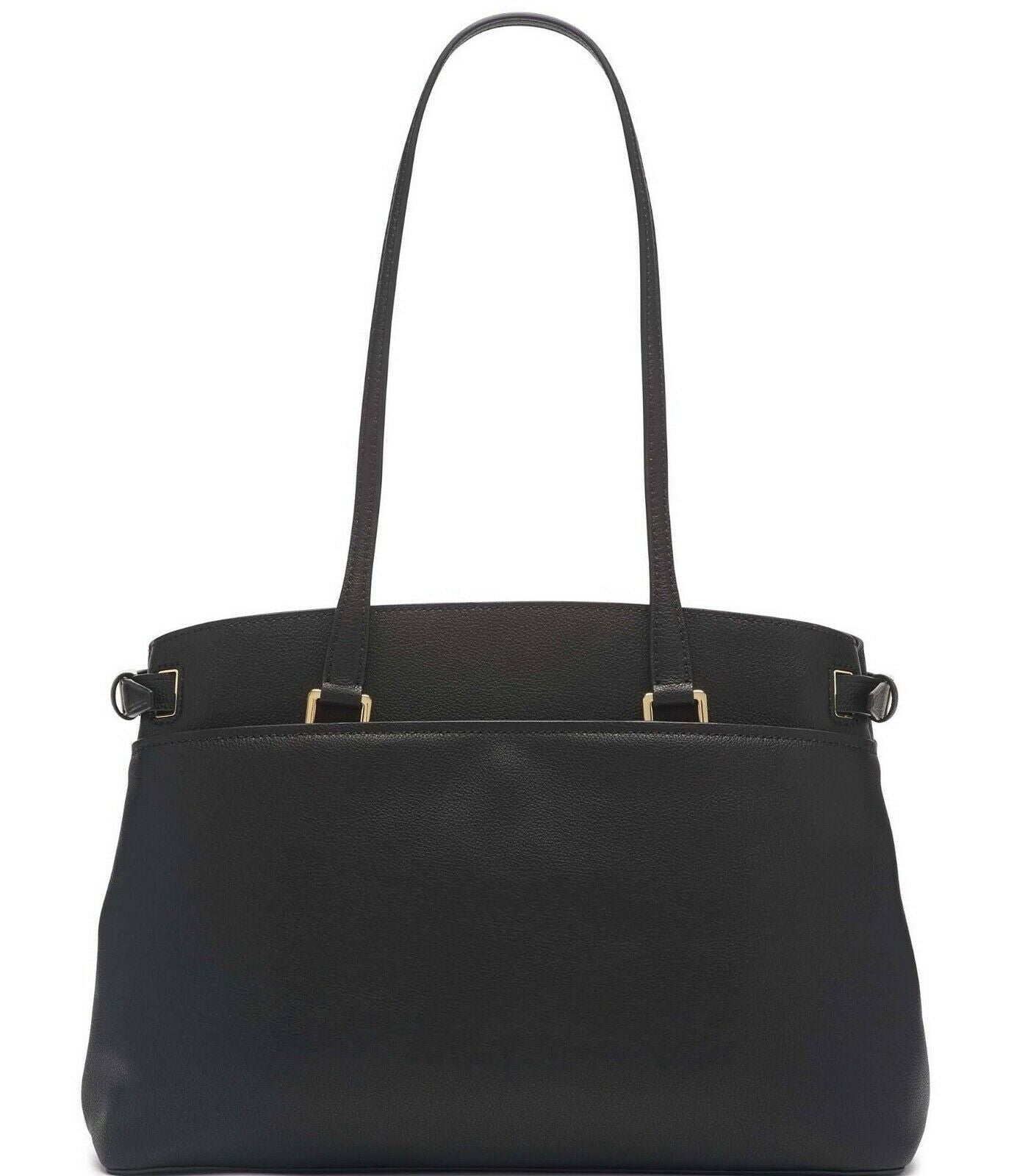 Calvin Klein Avery Micro Pebble Leather Tote Black/Gold