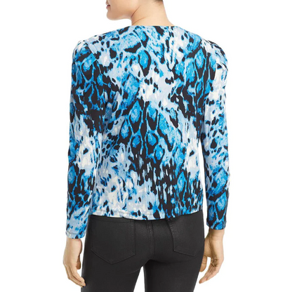 Single Thread Womens Ruched Printed Blouse L