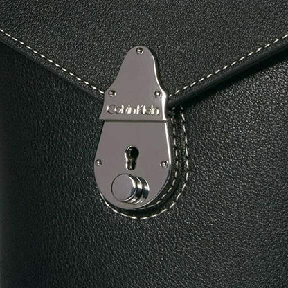 Calvin Klein Statement Series Lock Daytonna Leather Mini Bucket Crossbody Bag