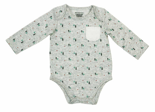 First Impressions Baby Boys 0-3 Months Trees Print Grey One Piece Bodysuit