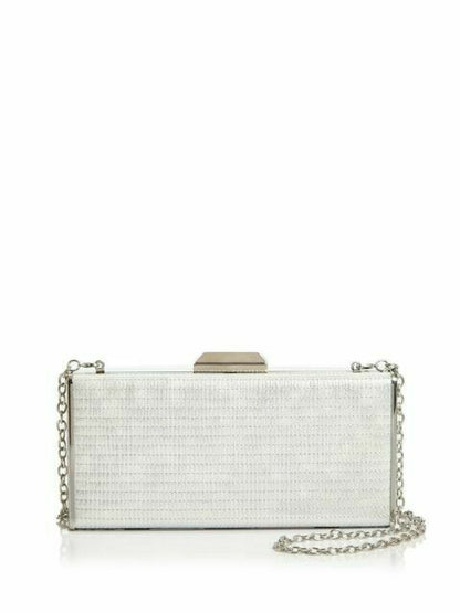 Sondra Roberts Women's Ribbed Clutch White