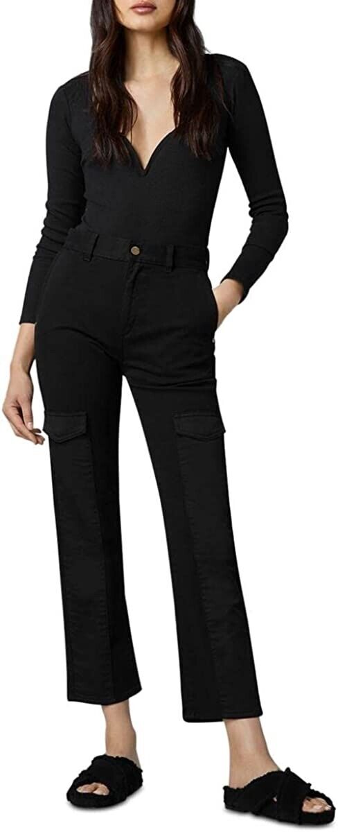 DL1961 Womens Patti Ankle High Rise Straight Leg Jeans Black 27