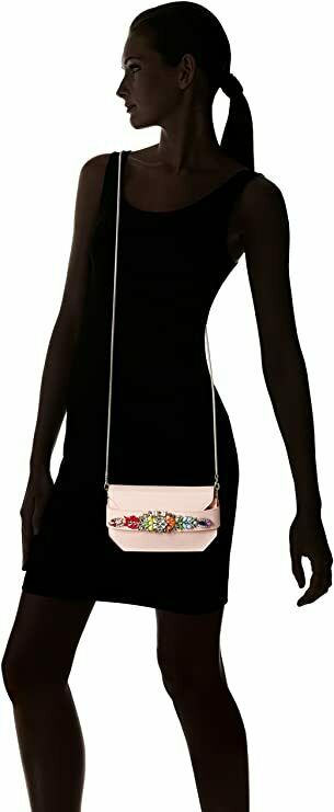 Steve Madden PAULINE PATENT MULTI COLORED JEWELS AND RHINESTONES CLUTCH CROSSBOD