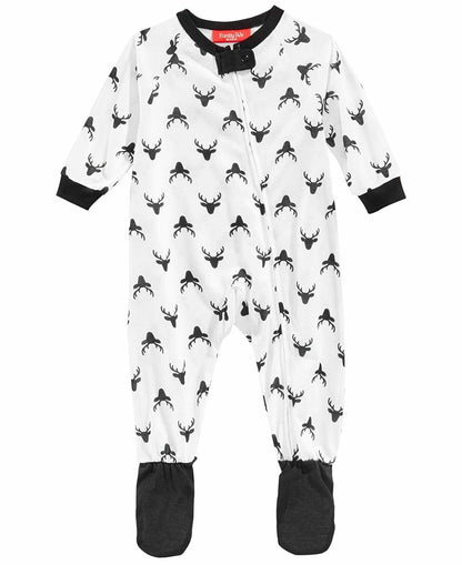 Family Pajamas Unisex Kid's Footed Pajamas (24 Months, Oh Deer)
