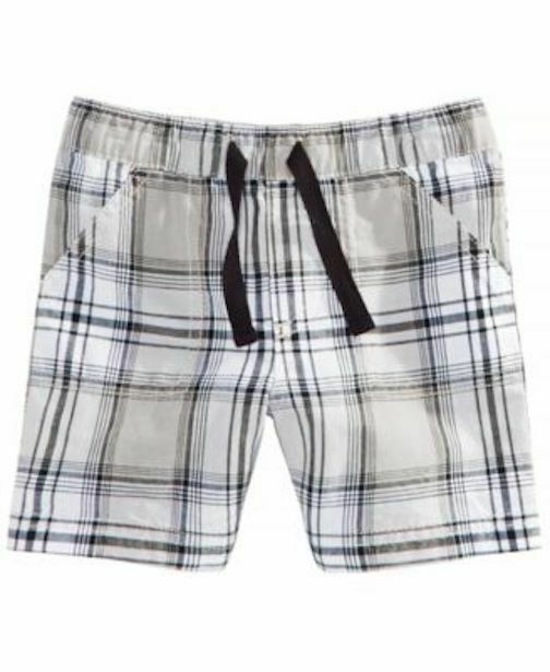 First Impressions Plaid-Print Cotton Shorts, Bab Bright White 24 months - Outlet Designers