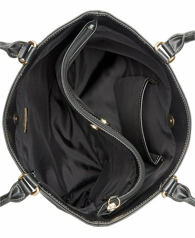 Giani Bernini Turn-Lock Glazed Tote, Tobacco