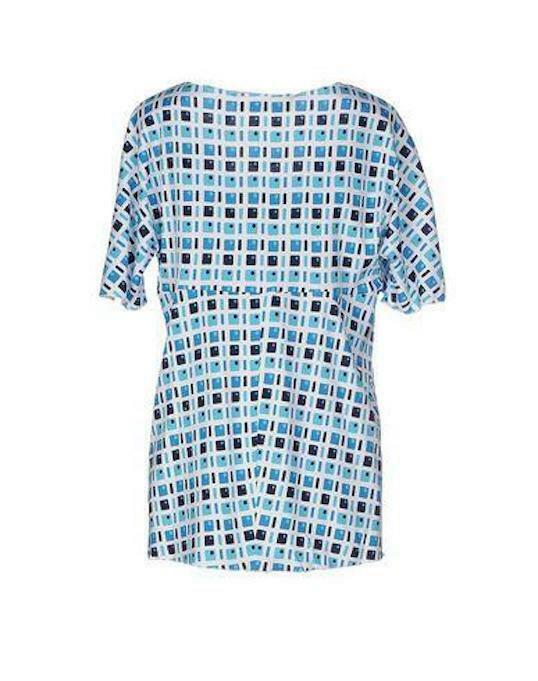MARNI Poplin Circle Top in Turquoise S - Outlet Designers