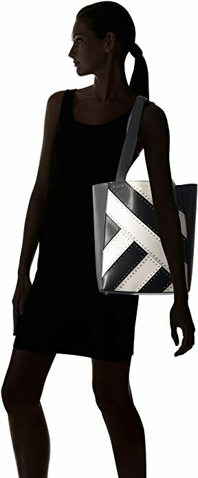 calvin klein karsyn leather backpack tote Calvin Klein Black White Leather Karsyn Studded Tote Bag