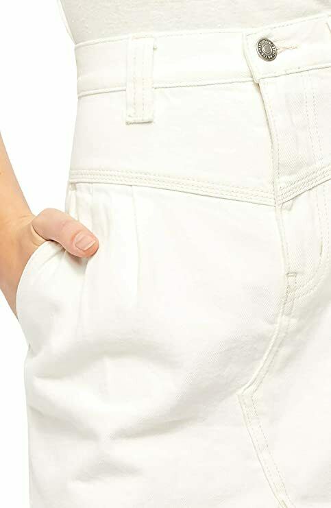 Free People Women's Sidecar Denim Miniskirt in White Clay (27)