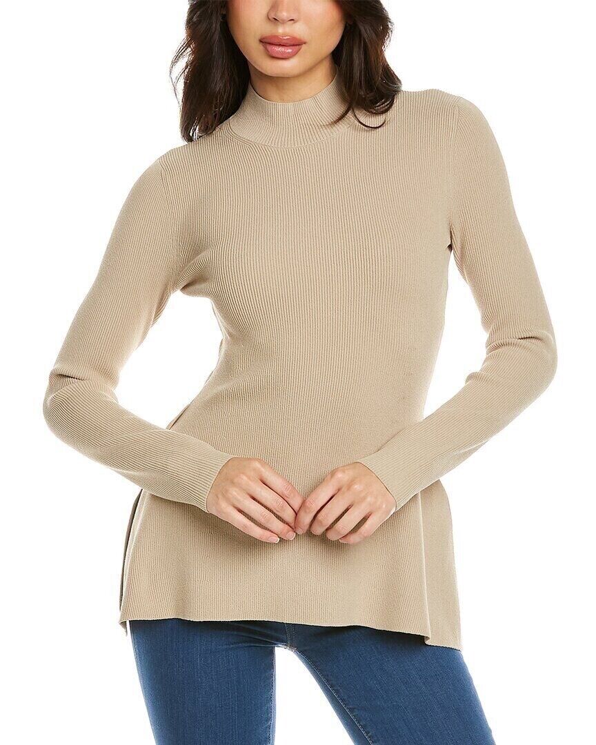 Theory Women's Side Drape Slim Sweater Dark Oatmeal S