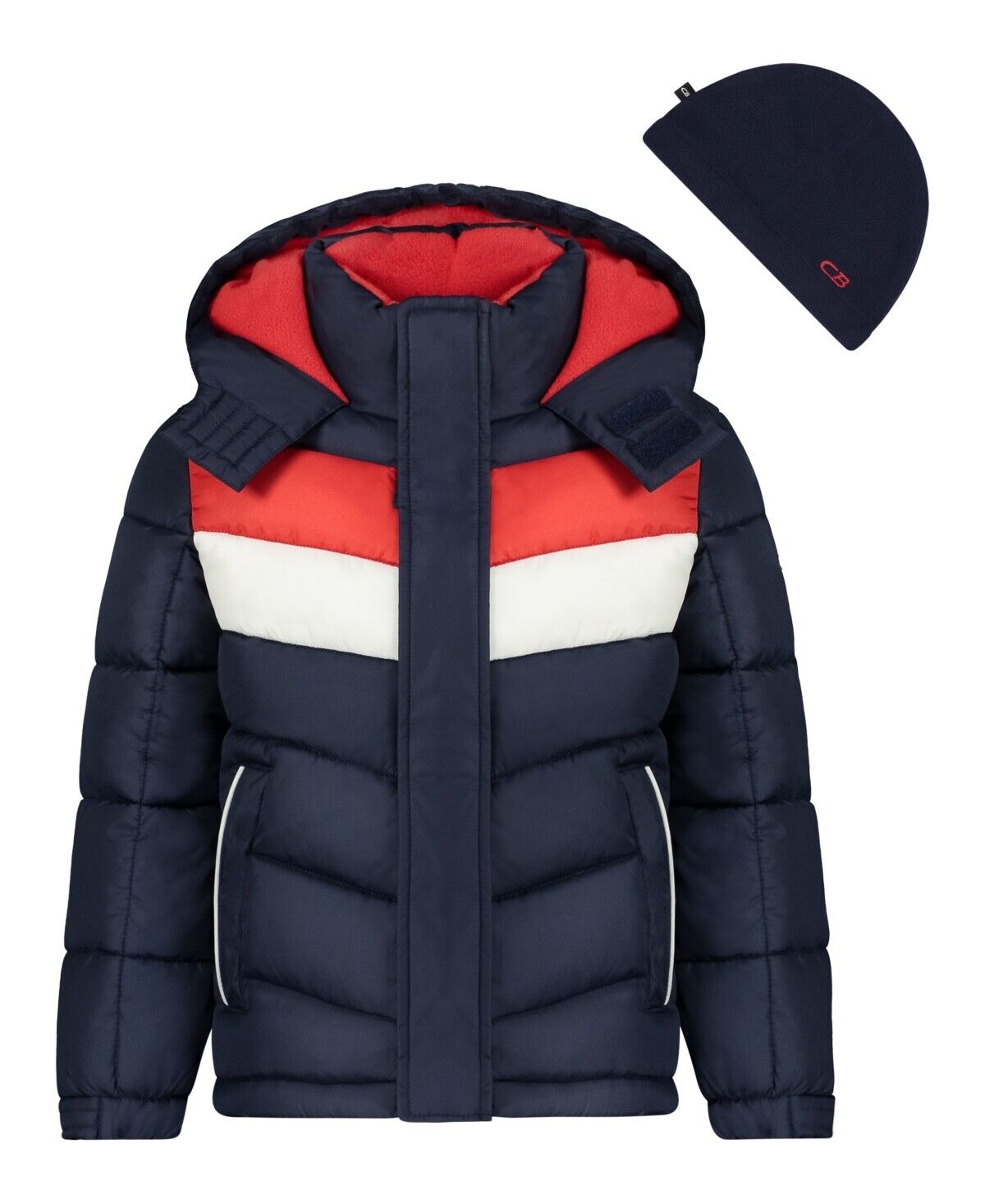 CB Sports Little Boys Puffer Jacket - Navy/red/white 7