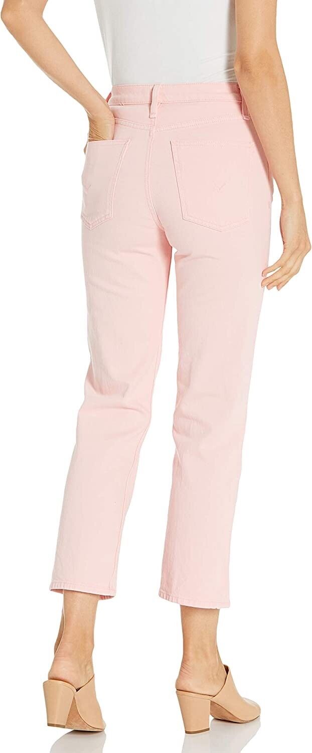 HUDSON Jeans Women's Remi High Rise, Cropped, Straight Leg Jean, Soft Pink, 26