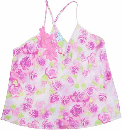 Betsey Johnson Sleepwear TOP Washed Satin Cami Rose L