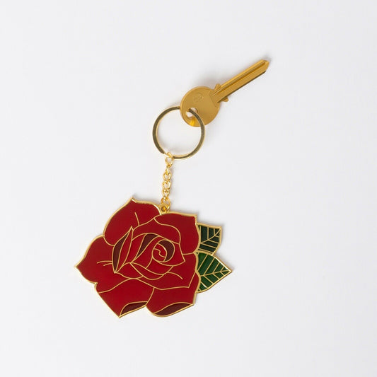 DOIY Oversized Red Rose Gold Metal Keyring/Keychain