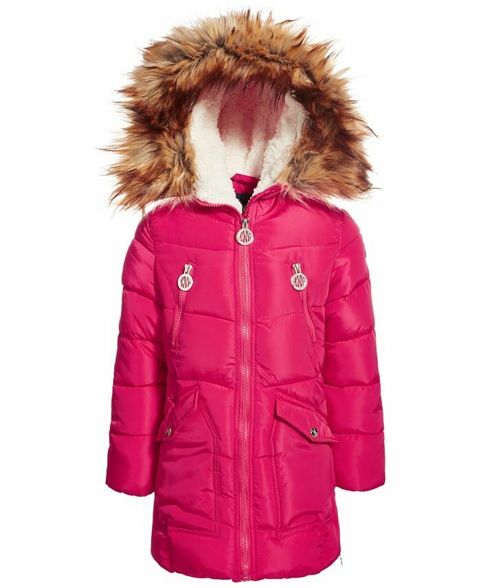 DKNY Little Girls Fashion Quilted Puffer Coat 5/6