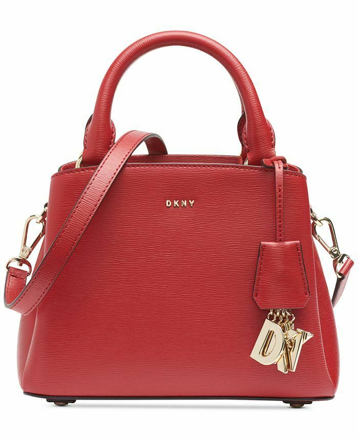 DKNY Paige Small Leather Satchel Red