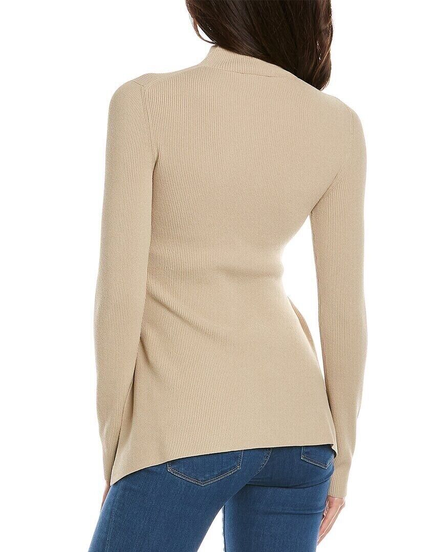 Theory Women's Side Drape Slim Sweater Dark Oatmeal S