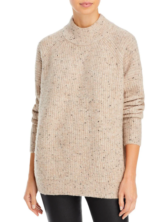 Aqua Womens Mock Neck Tunic Pullover Sweater XS