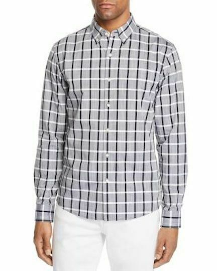 MICHAEL KORS Camlin Check-Print Slim Fit Button-Down Shirt S - Outlet Designers