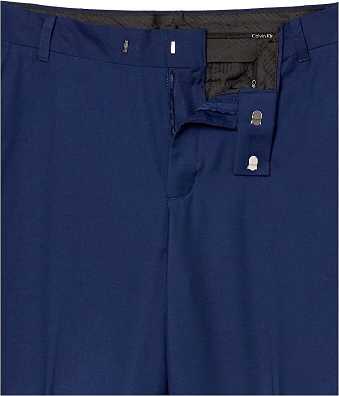 Calvin Klein Boys' Flat-Front Suit Dress Pant, Straight Leg Fit Hemmed Bottom 18