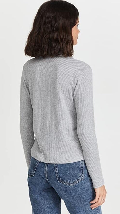 Haut côtelé brossé Marta pour femme de LNA, gris chiné, taille M