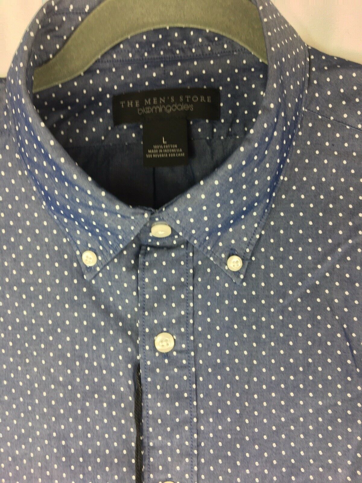 Bloomingdales The Men's Store Shirt V Neck Short Sleeve Navy Large - Outlet Designers