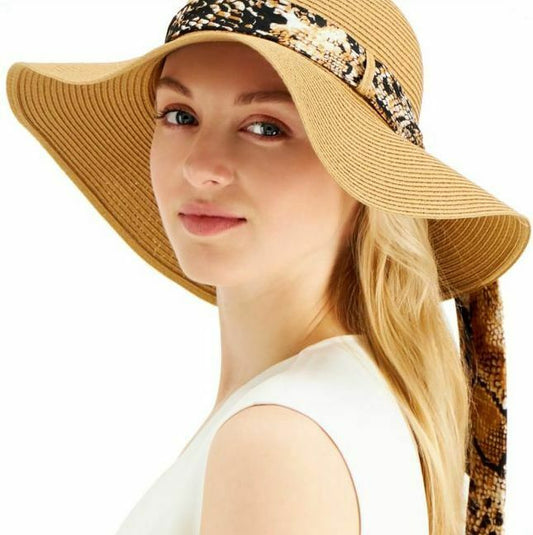 INC International Concepts Printed-Band Roll-Up Floppy Hat Leopard